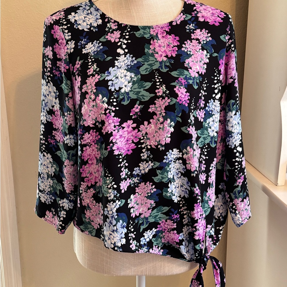 Talbots Floral Side-Tie Top